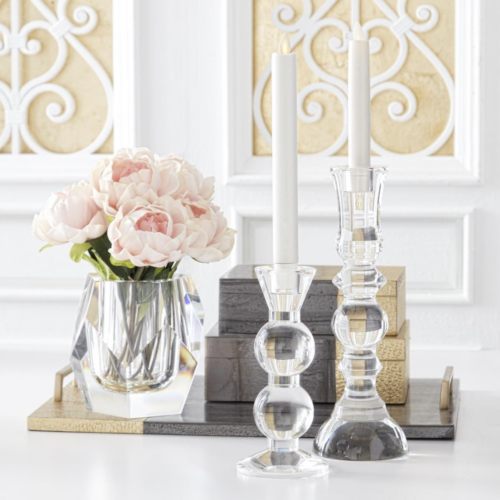 Large Crystal Taper Candleholders